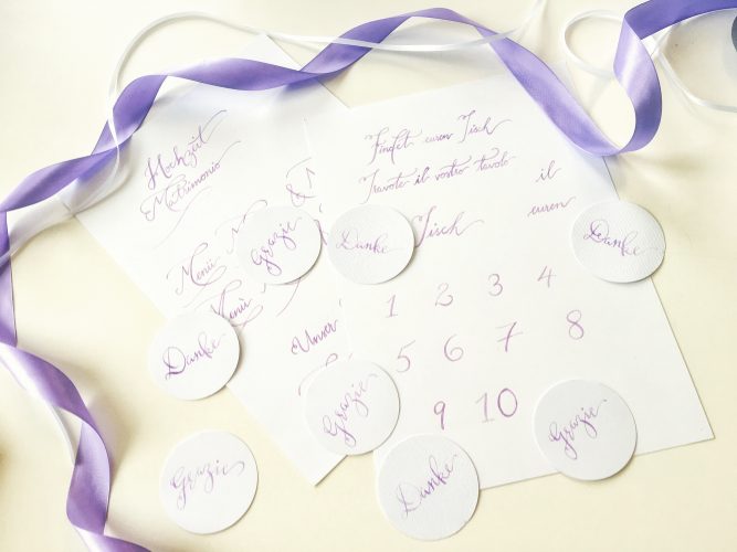Lilac wedding stationery for Vonrock wedding