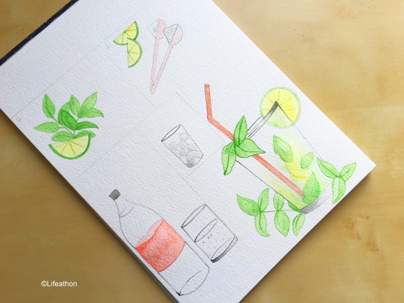 Recipe illustration : How to make a cocktail - Life-athon