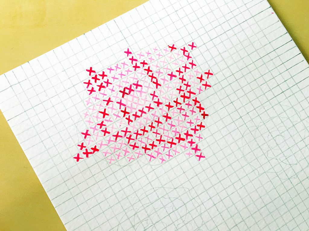 Cross Stitch inspired art tutorial ( Video + free printable ) Lifeathon
