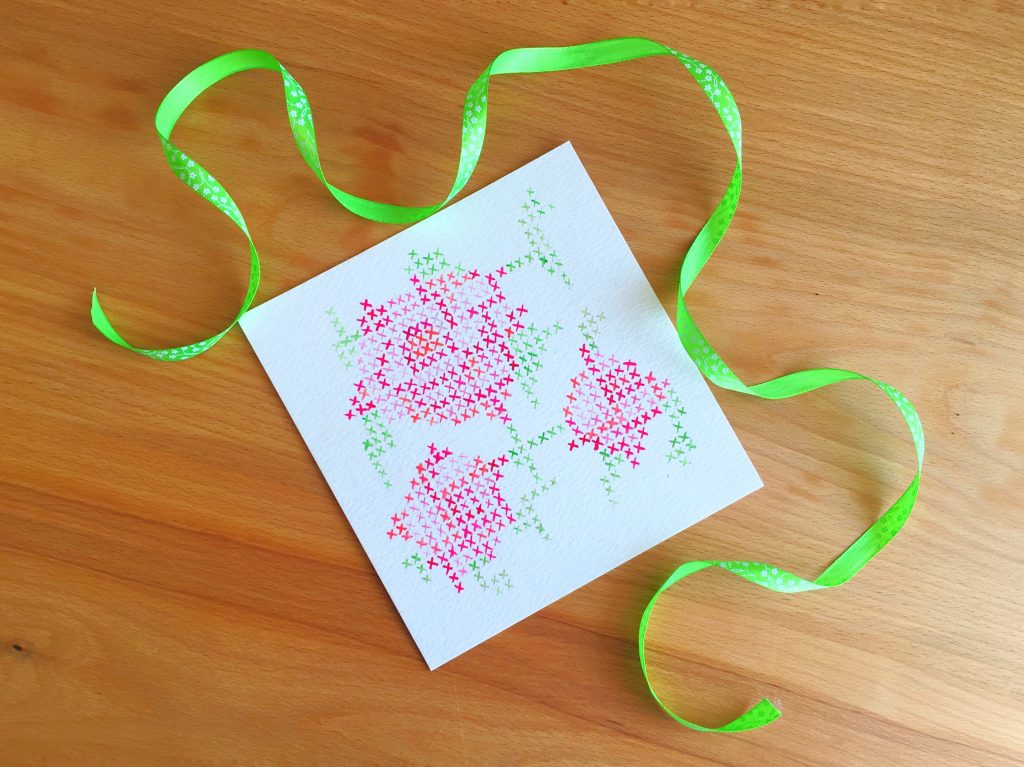 Cross Stitch inspired art tutorial ( Video + free printable ) Lifeathon